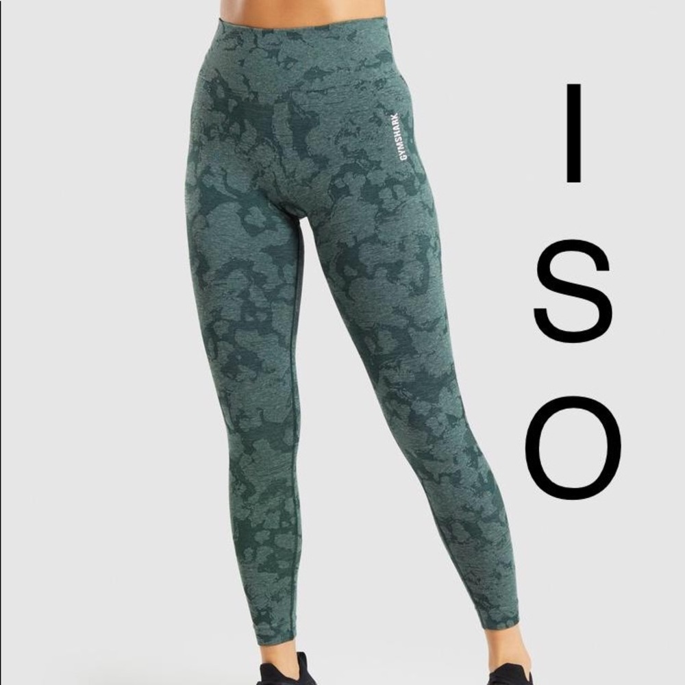 ISO - Gymshark Dark Green Camo Leggings